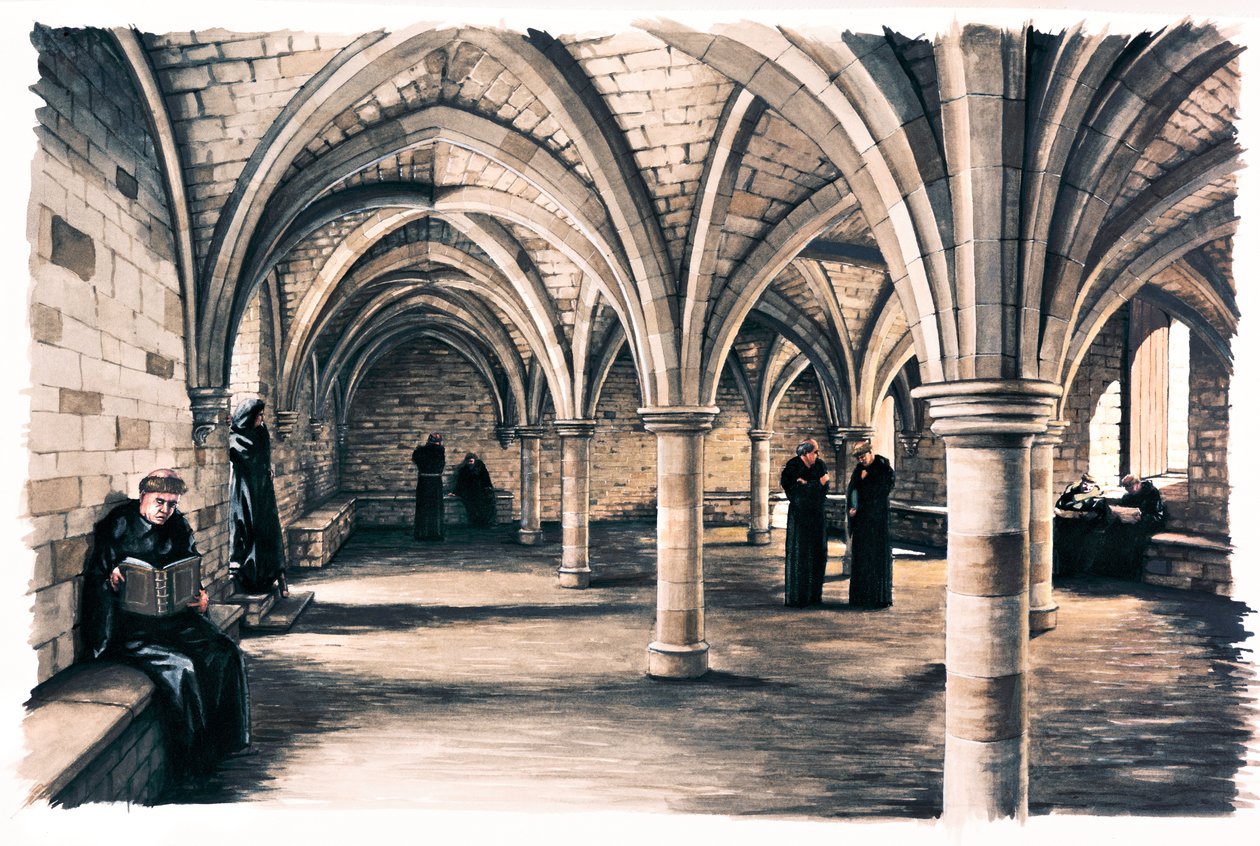 Battle Abbey, 1100-talet, c1990-2010 av Peter Urmston