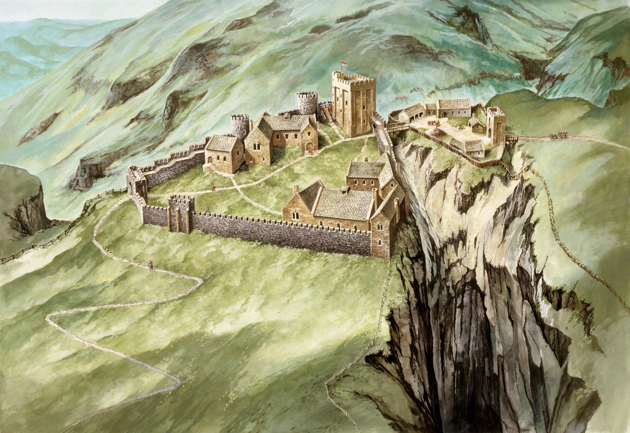 Peveril Castle, 1300-talet, c1990-2010 av Peter Urmston