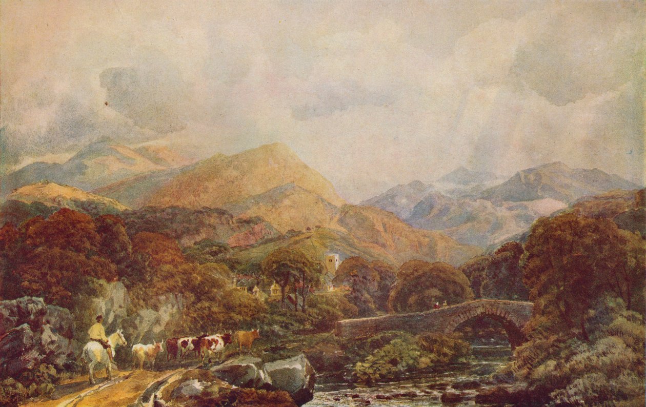 Bergigt landskap, c1800-talet av Peter de Wint