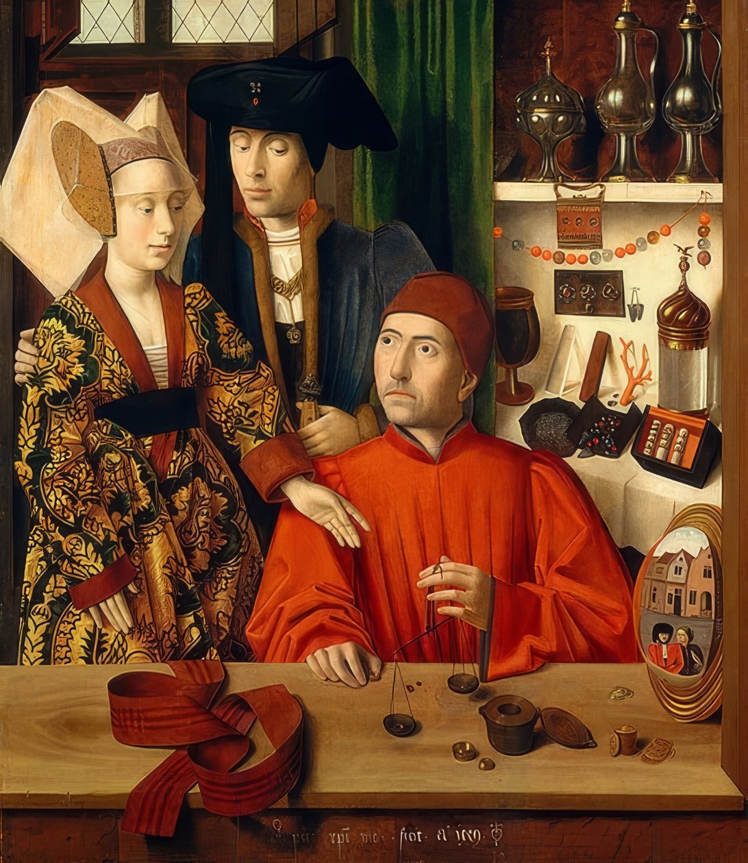 Guldsmed i sin butik. 1449 av Petrus Christus