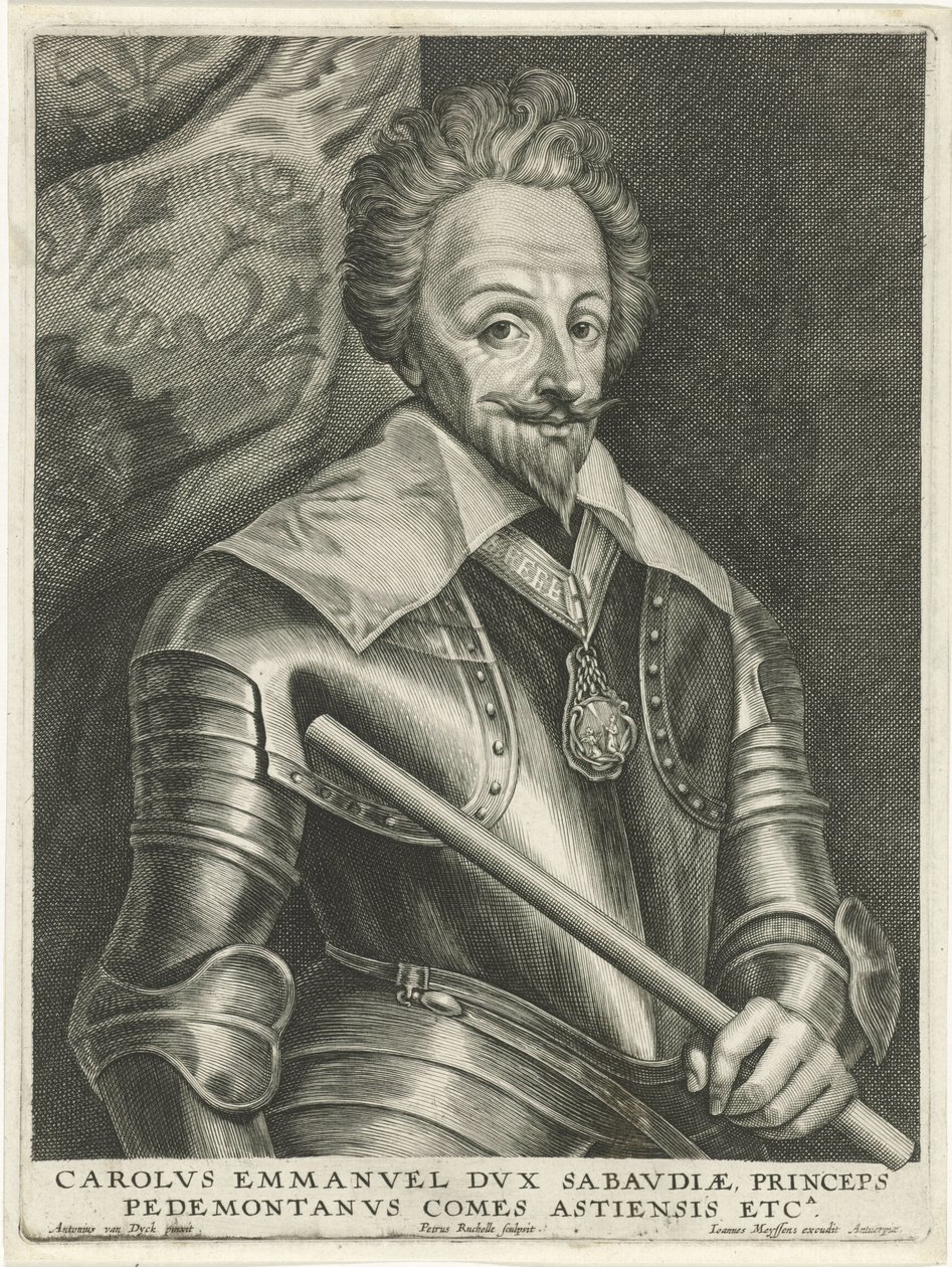 Det finns ett porträtt av Karel Emanuel I av Petrus Rucholle