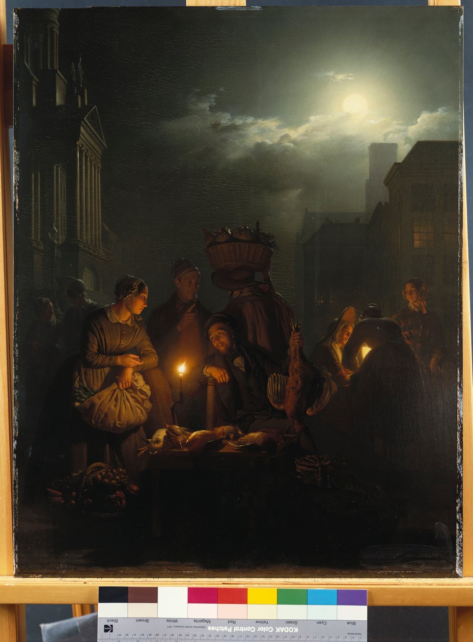 Nattmarknad i Antwerpen av Petrus van Schendel