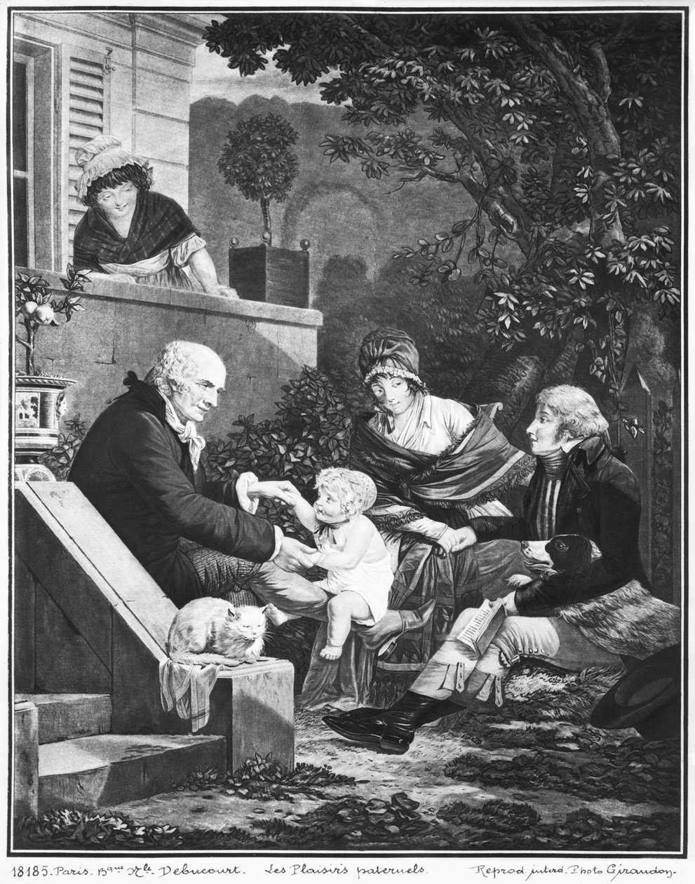 Glädjen att vara far, c.1797 av Philibert Louis Debucourt