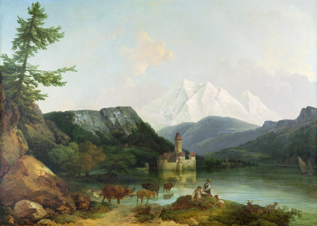 Chillons slott av Philippe Jacques de Loutherbourg
