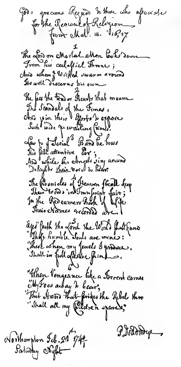 Dikt av Dr Doddridge, 1746, 1840. av Philip Doddridge