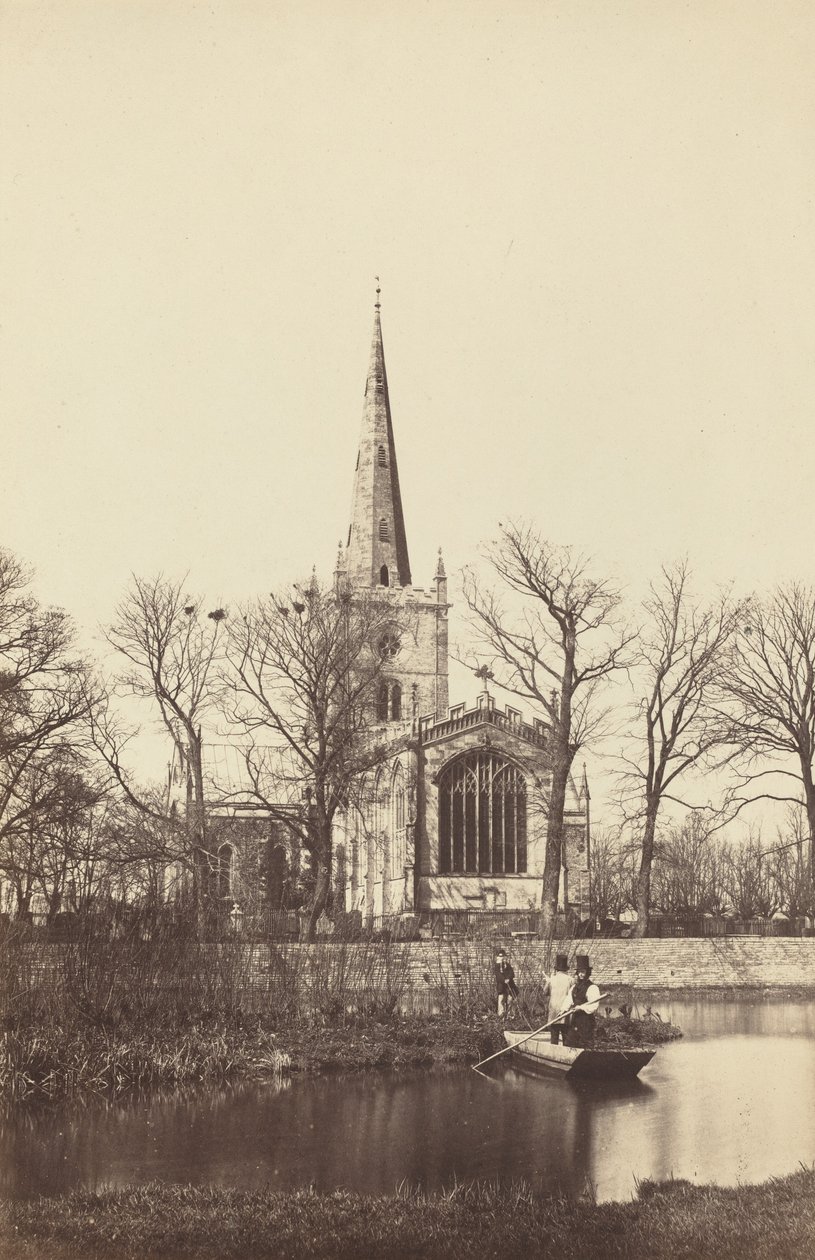 Kyrka från en flodstrand, 1850-talet. av Philip Henry Delamotte