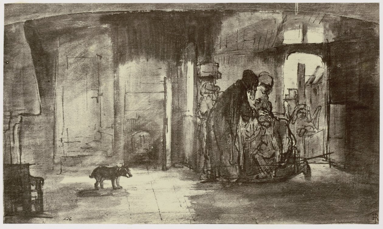 Rembrandt, Tobiat välsignar Tobias av Philip Henry Delamotte