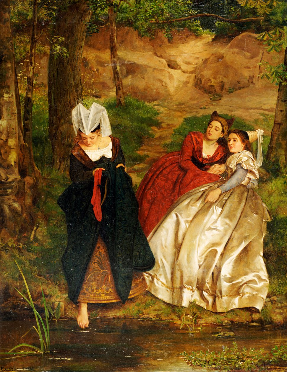Vid strömmen, 1864 av Philip Hermogenes Calderon