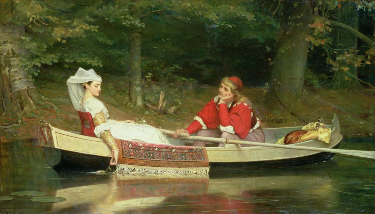 Med floden, 1869 av Philip Hermogenes Calderon