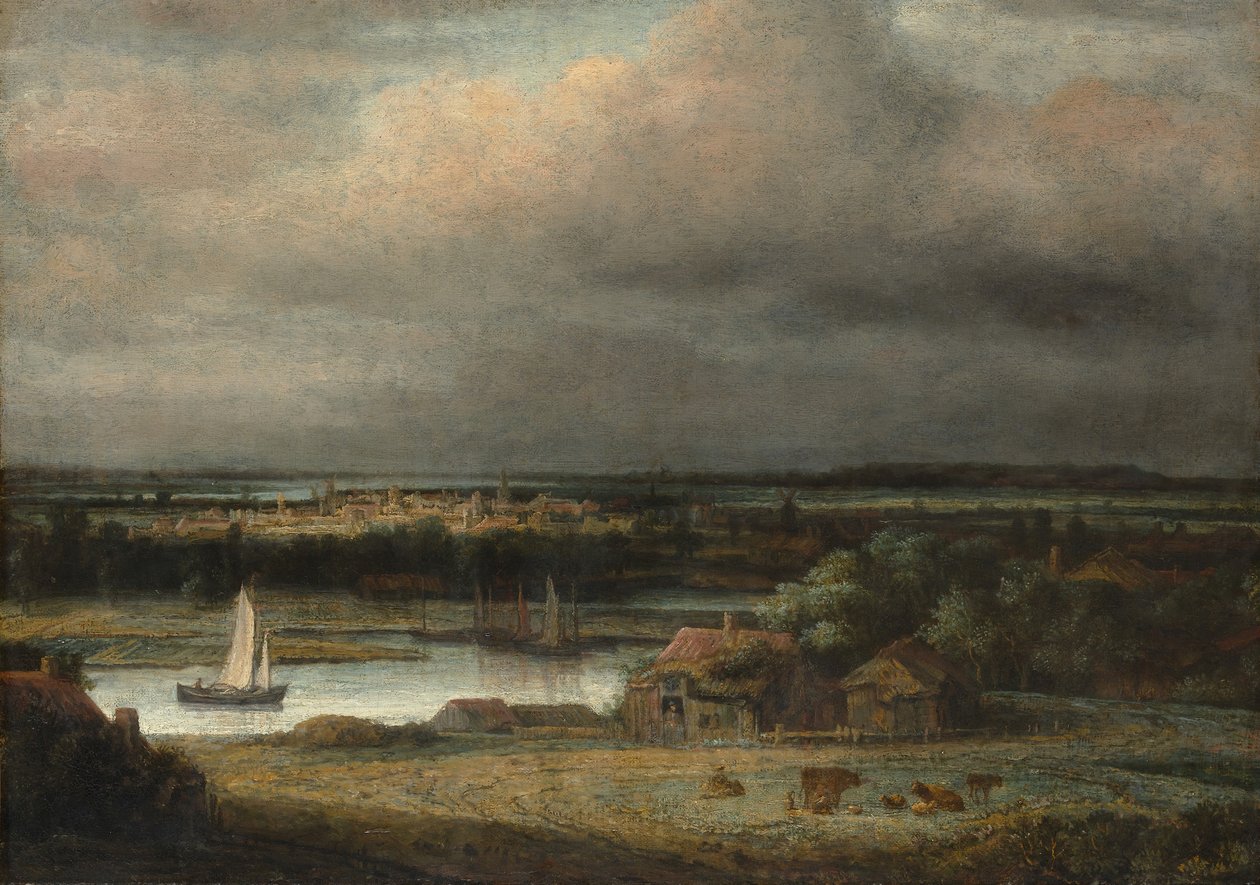 Bred flodlandskap, ca. 1648-49. av Philip Koninck