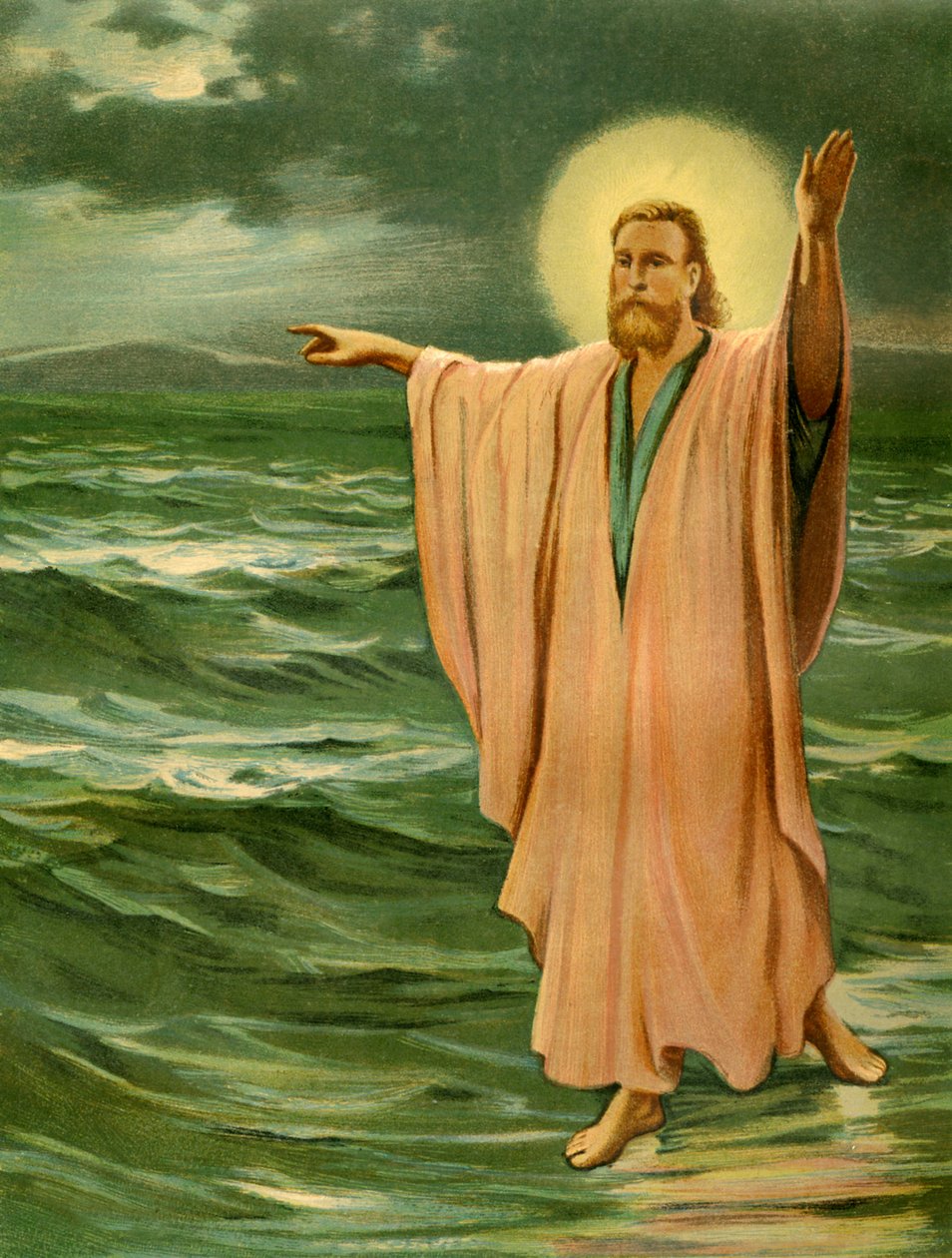 Jesus går på vattnet av Philip Richard Morris