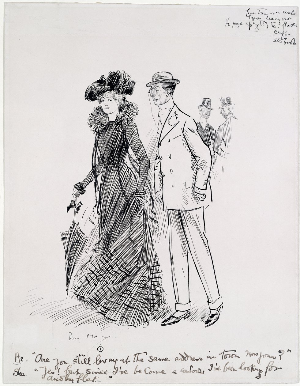 Mrs Jones (penna och bläck på papper) av Philip William May