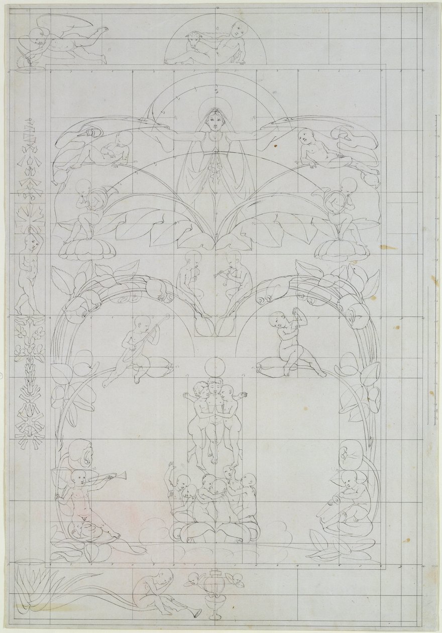 Afton, 1803 (penna och tvätt på papper) av Philipp Otto Runge