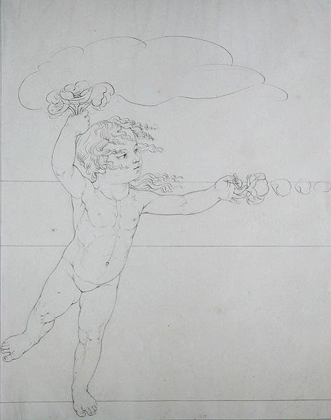 Genie with a Rose, en studie för The Morning, 1803 av Philipp Otto Runge