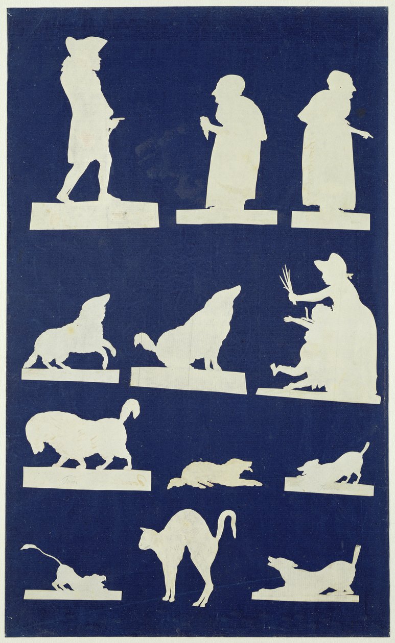 Studie av figurer och djur (collage på papper) av Philipp Otto Runge