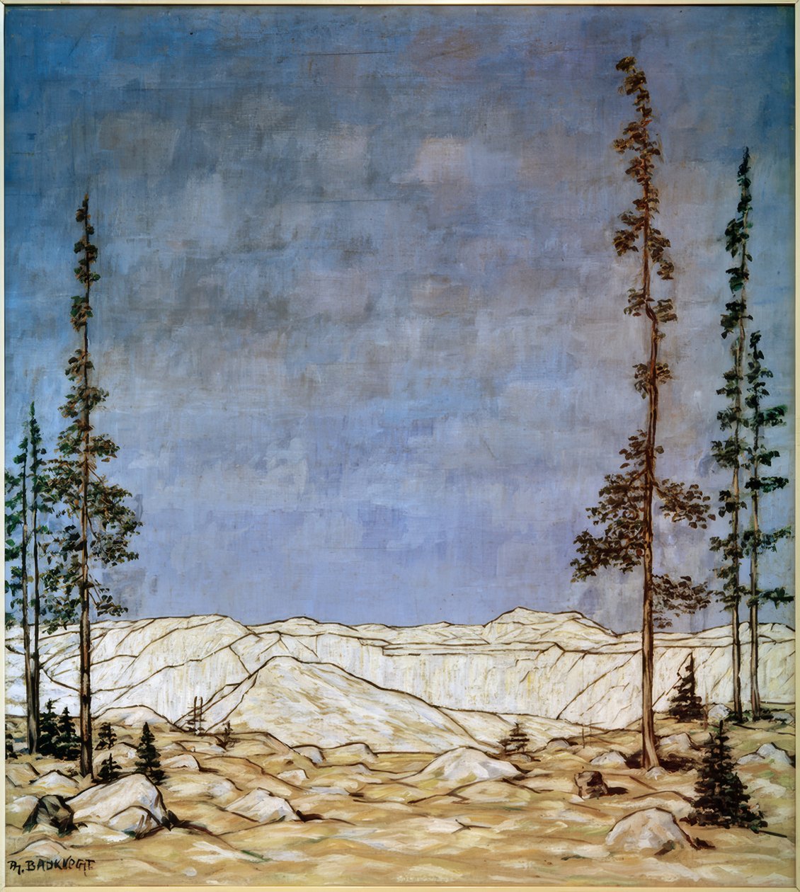 Bergslandskap, (vinterlandskap) av Philipp Bauknecht
