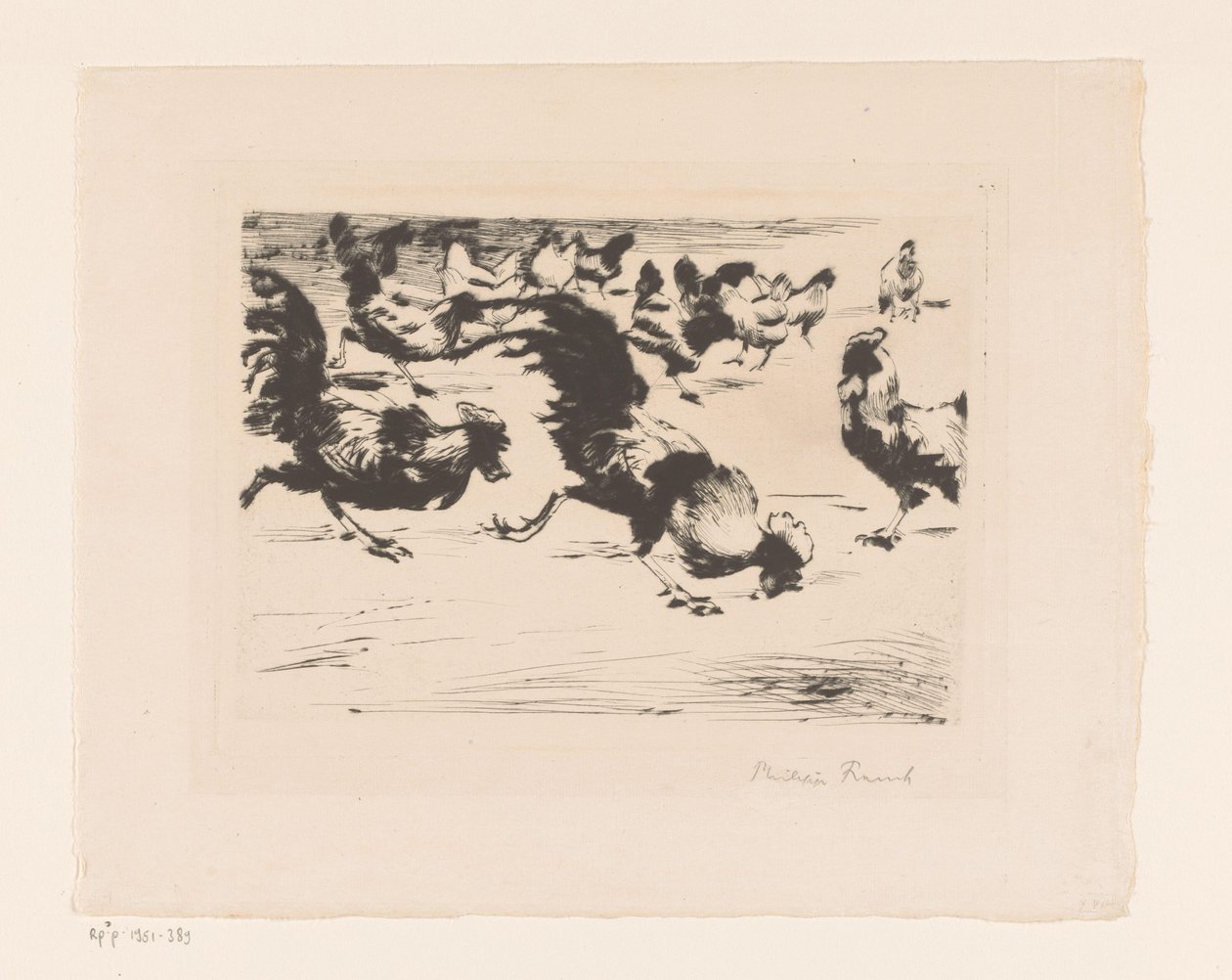 Tuppar och höns av Philipp Franck (signed by artist)