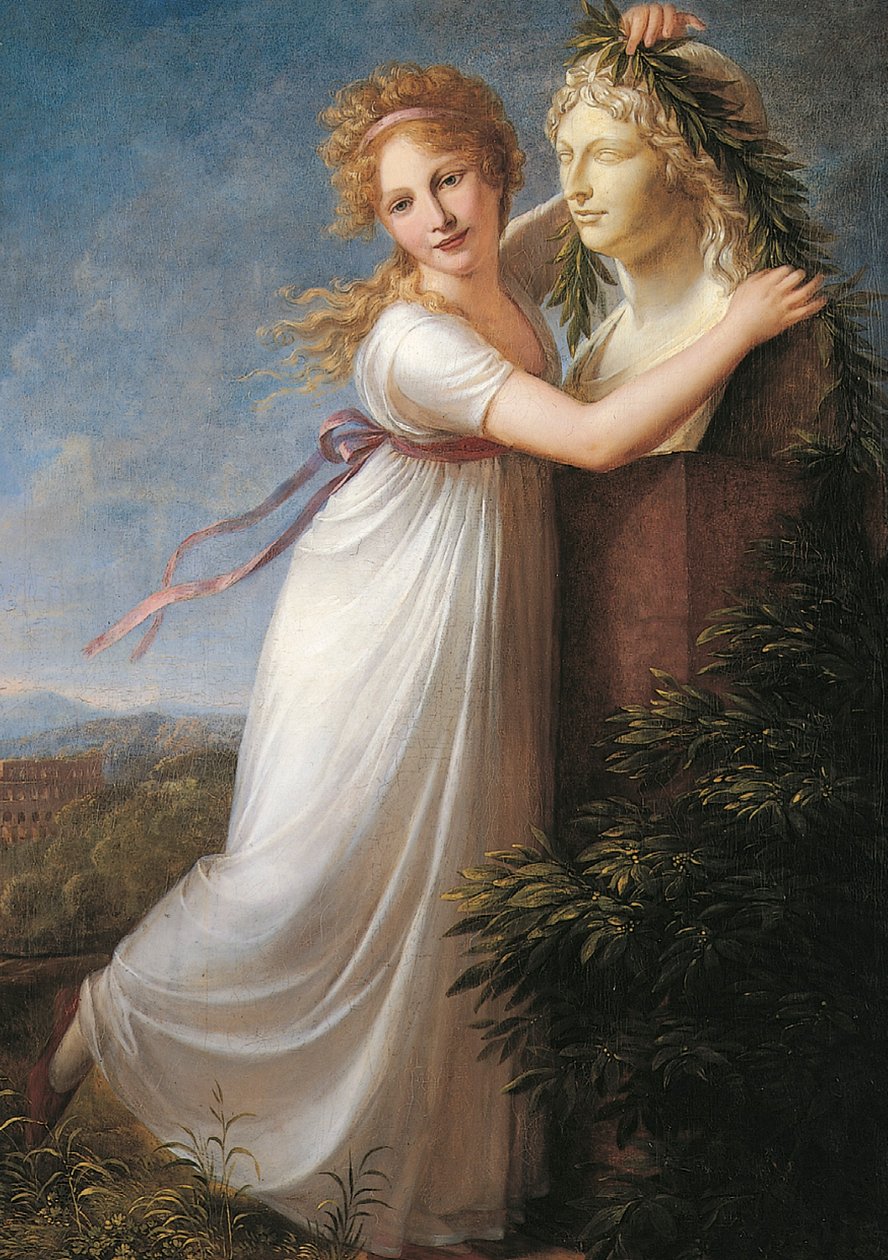 Ida kransar sin mammas byst av Philipp Friedrich von Hetsch