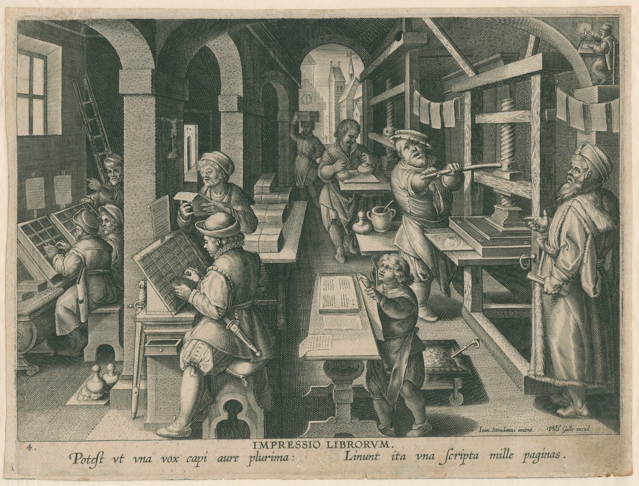Tryckeri, 1570-1580. av Philipp Galle