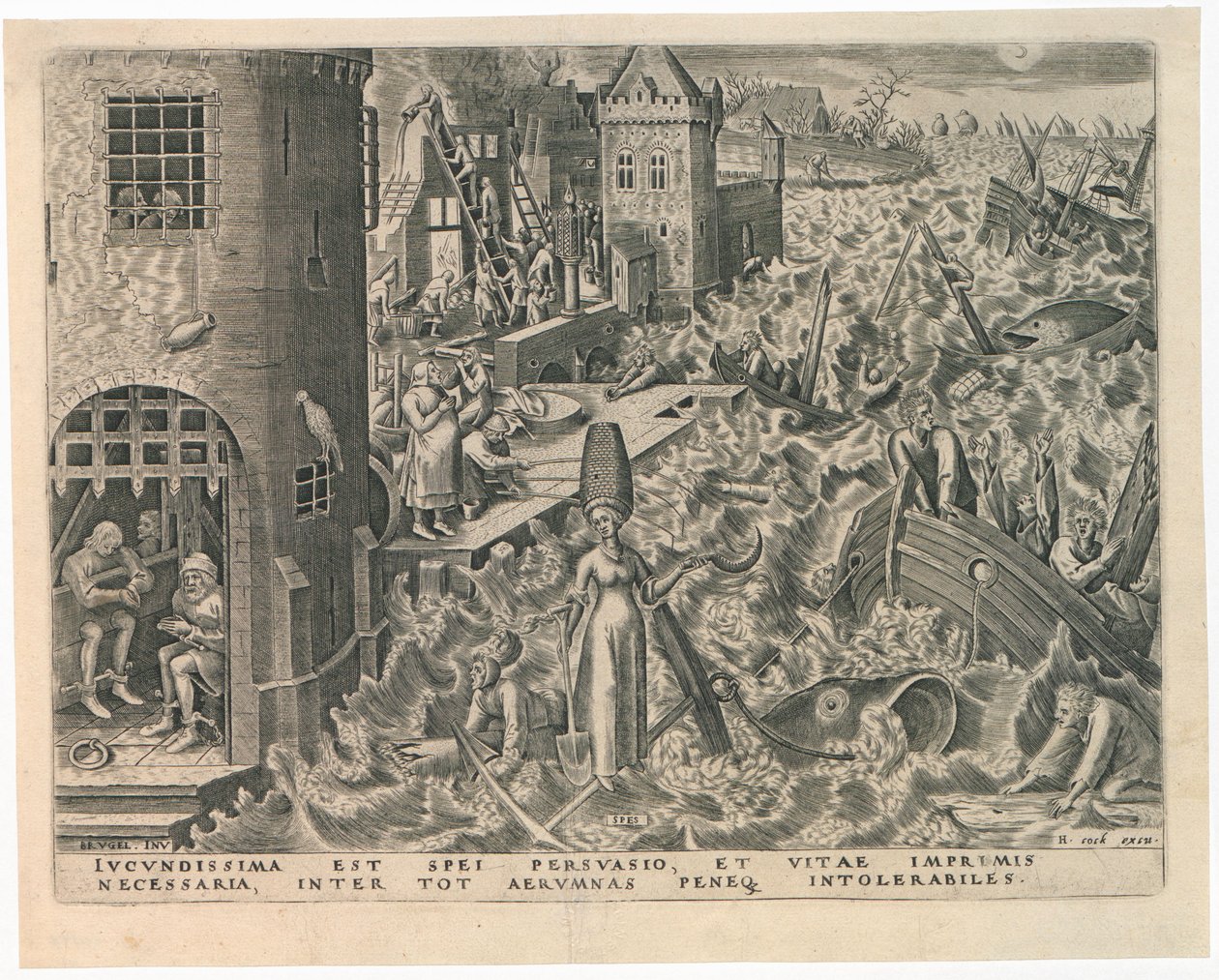 Spes Hope från De sju dygderna, 1559. av Philipp Galle