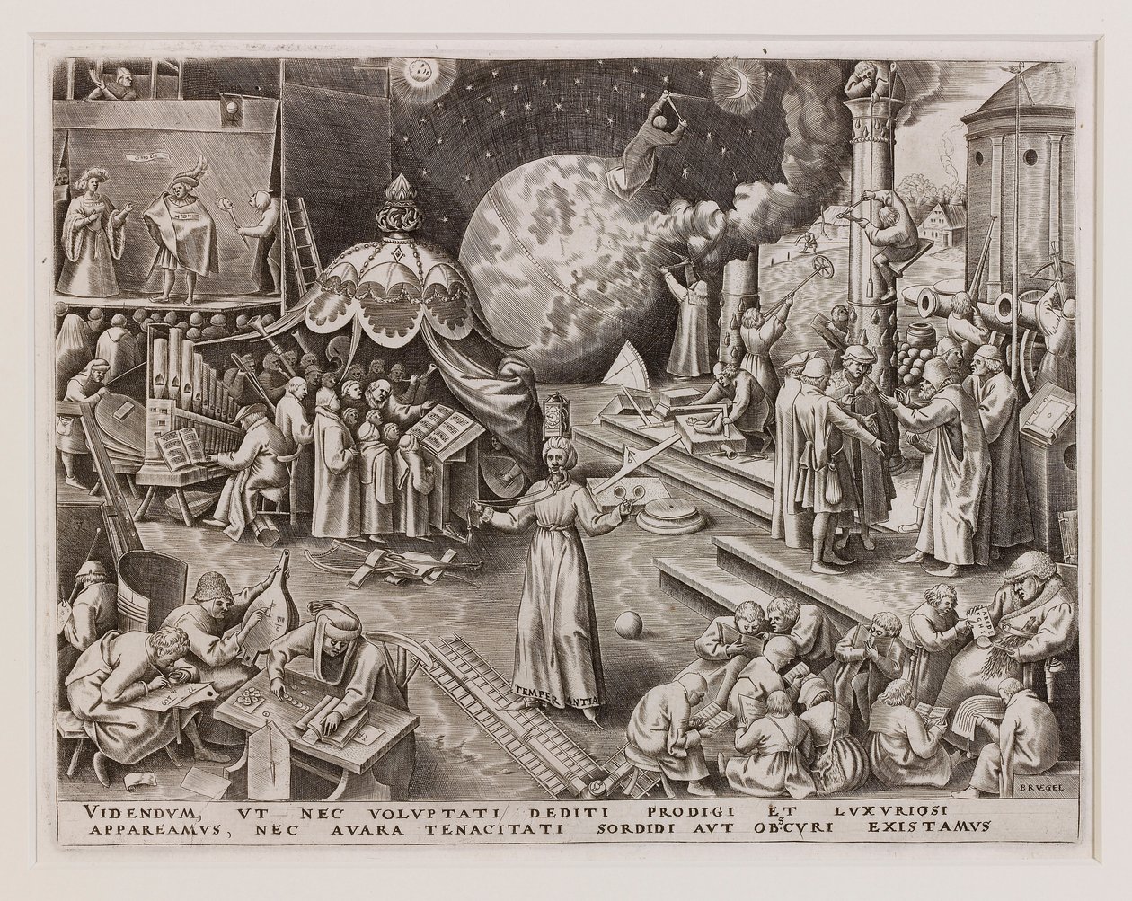 Temperantia Temperance från De sju dygderna, 1560. av Philipp Galle