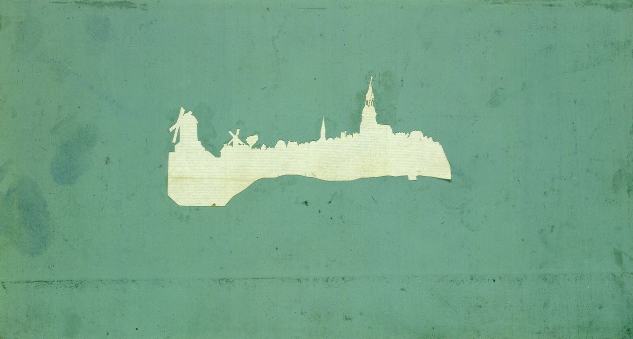 Utsikt över Hamburg (collage på papper) av Philipp Otto Runge