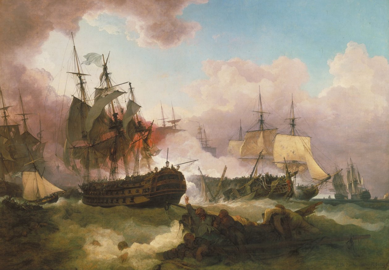 The Battle of Camperdown av Philippe Jacques de Loutherbourg