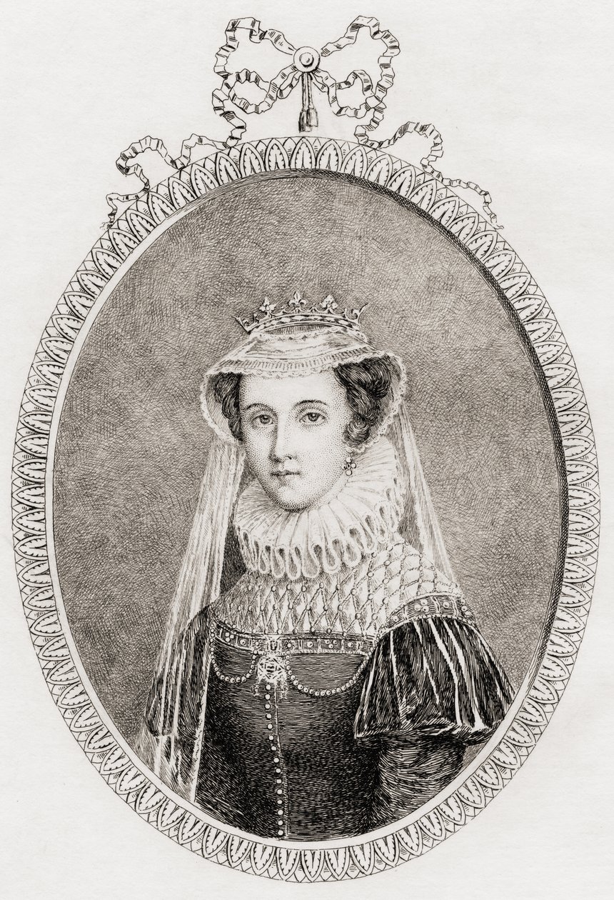 Mary Queen of Scots (1542-87) även Mary Stuart av Philippe after Mercier