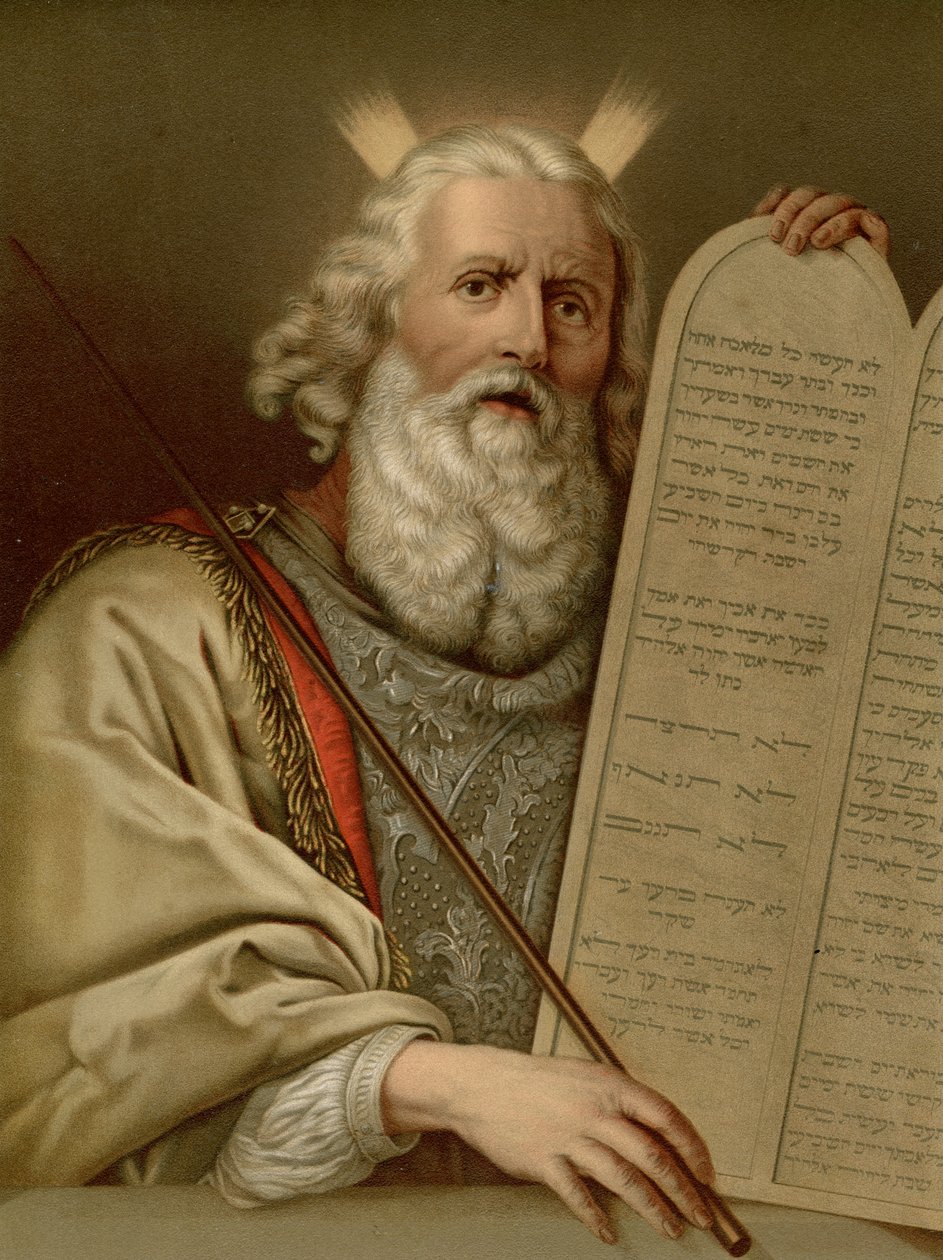 Moses med de nya lagens tabeller av Philippe de after Champaigne