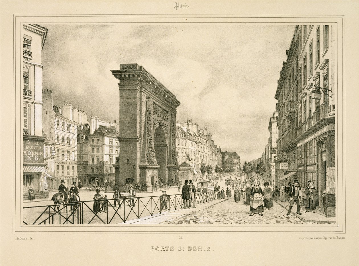 Porte St Denis av Philippe (after) Benoist