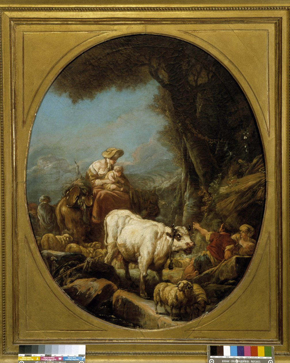 Fårstall (olja på duk) av Philippe Jacques de Loutherbourg