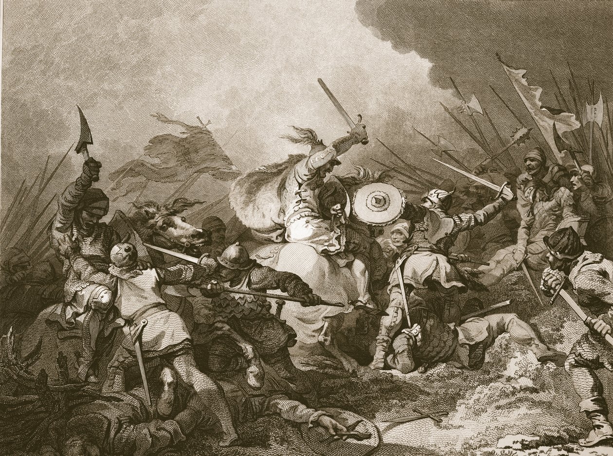 Slaget vid Hastings av Philippe Jacques de Loutherbourg