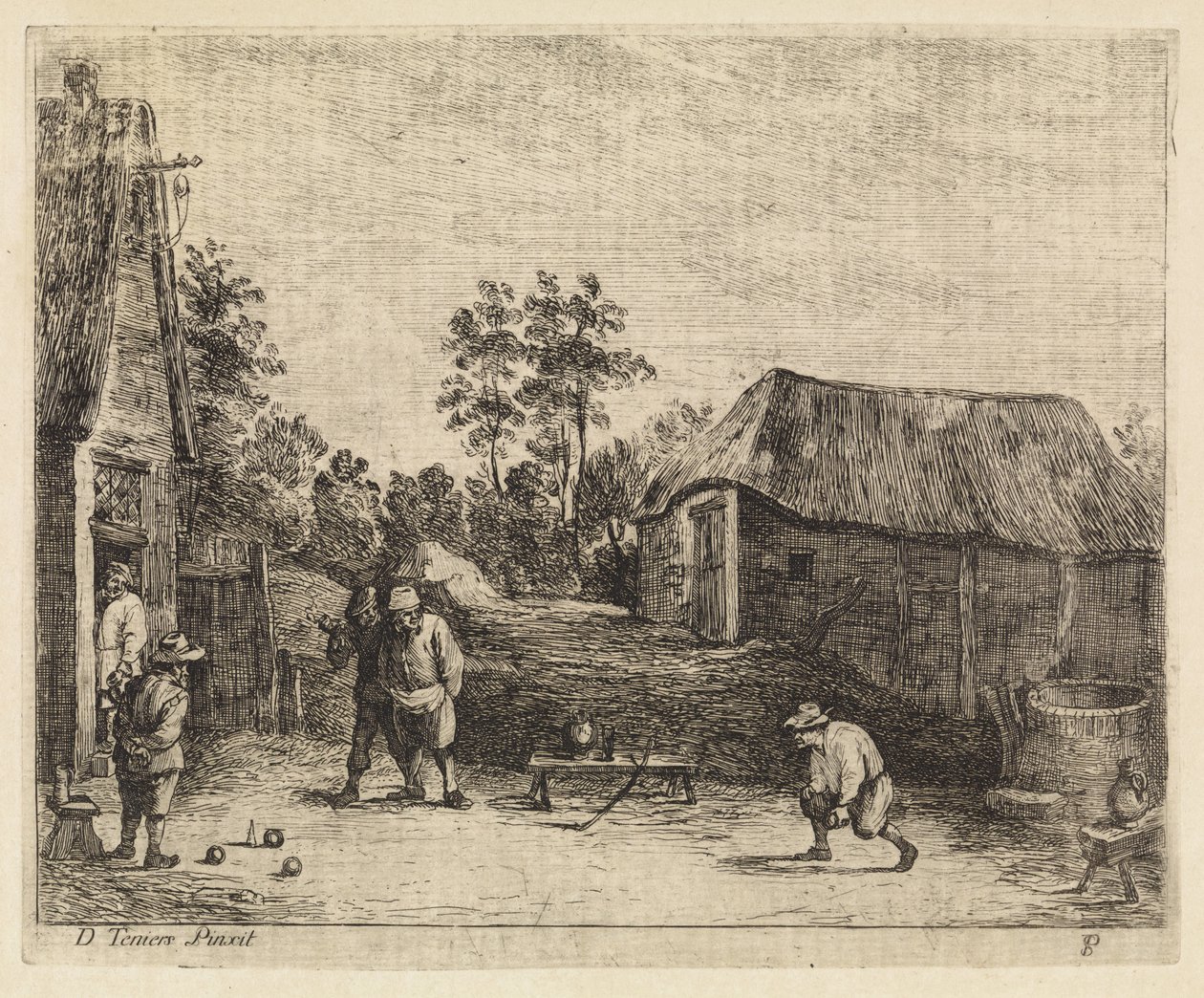 Bönder spelar boule av Philippe Lambert Joseph Spruyt
