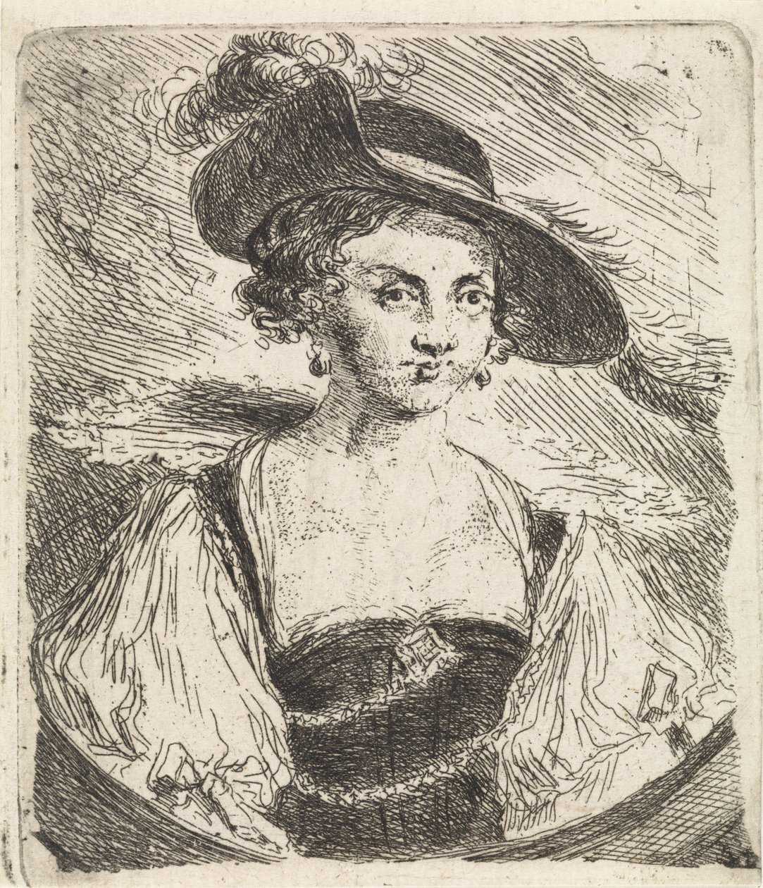 Porträtt av Helena Fourment av Philippe Lambert Joseph Spruyt