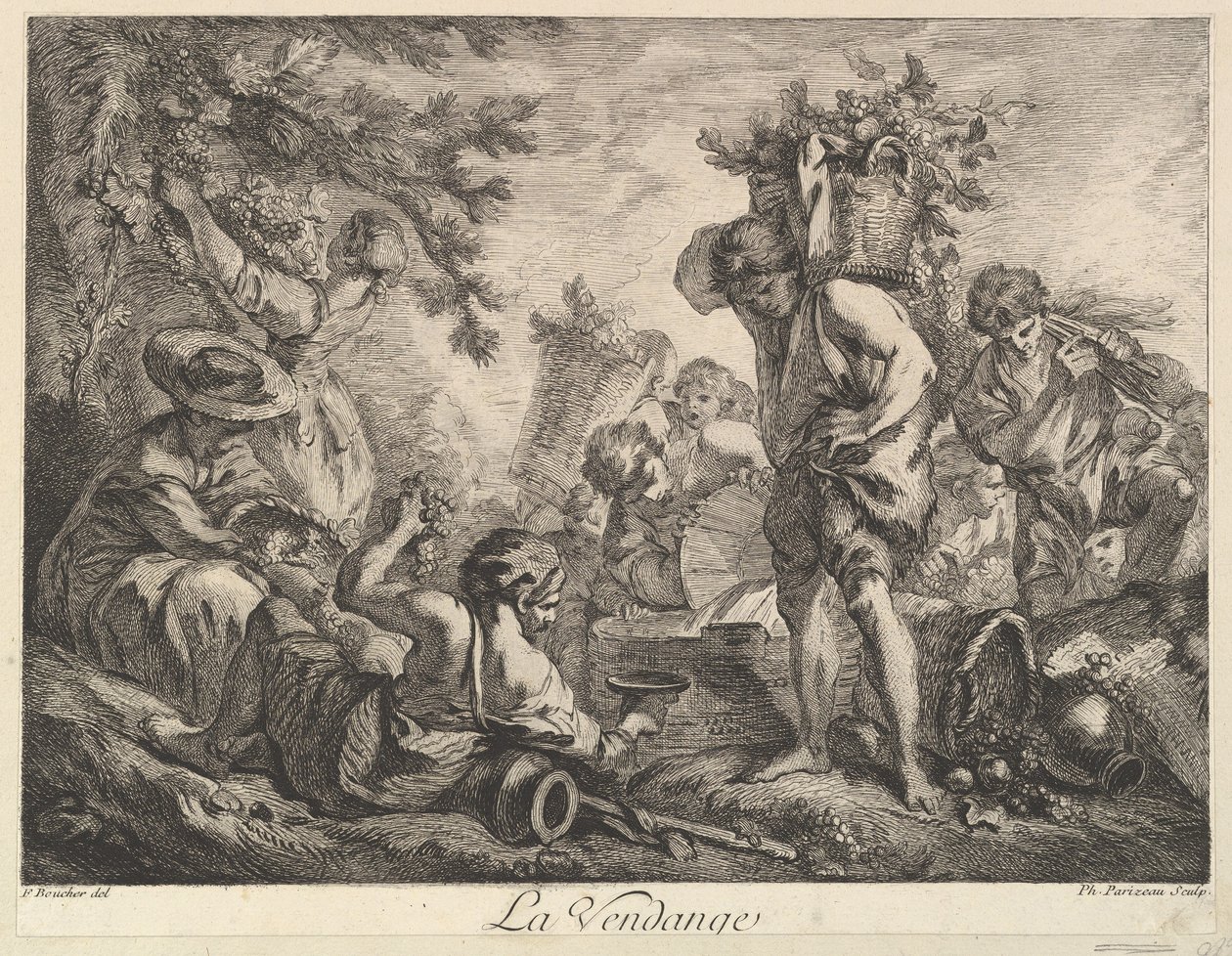 Druvskörden. av Philippe Louis Parizeau