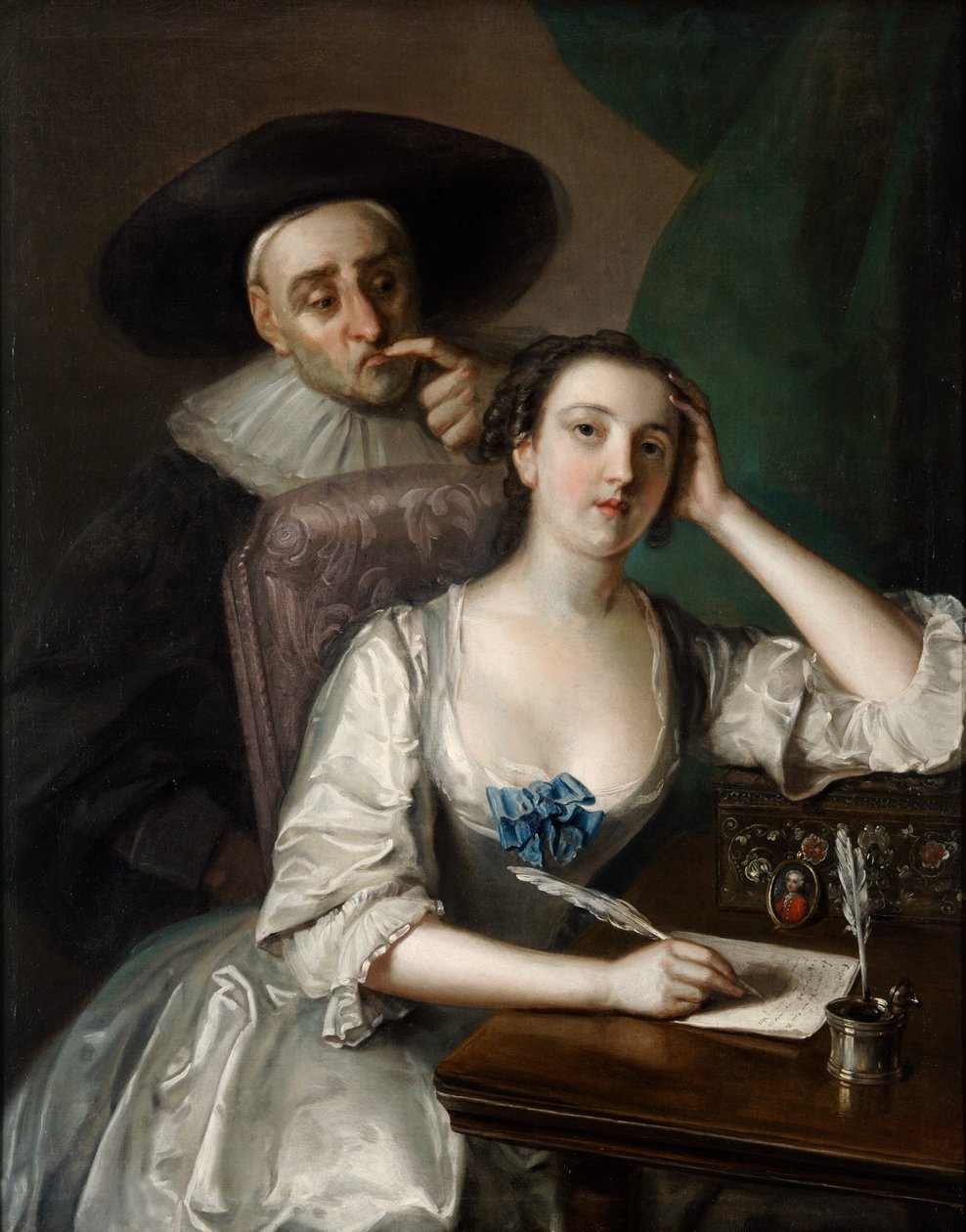 The Letter Writer (olja på duk) av Philippe Mercier