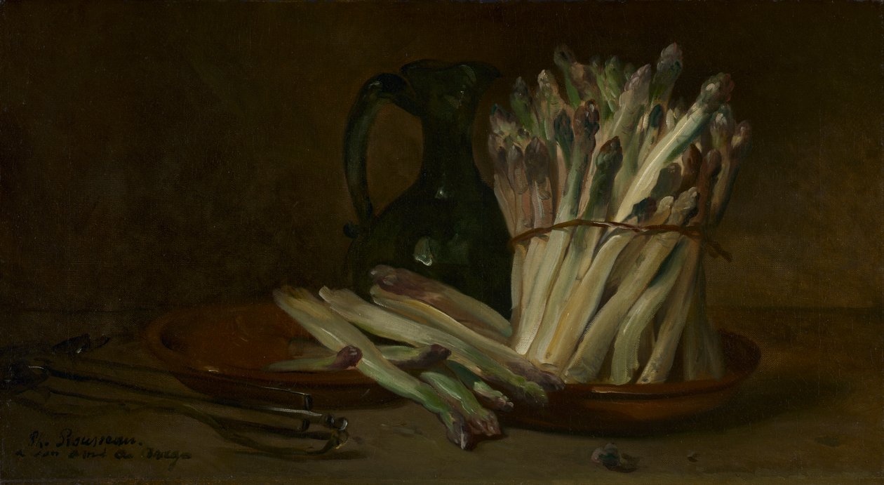Stilleben med sparris av Philippe Rousseau