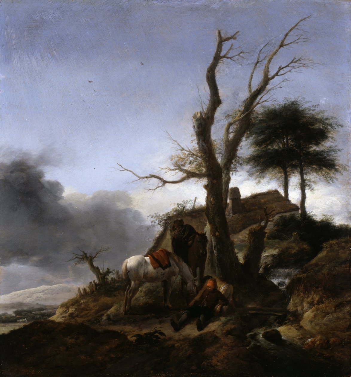 Halt of Travellers av Philips Wouwerman