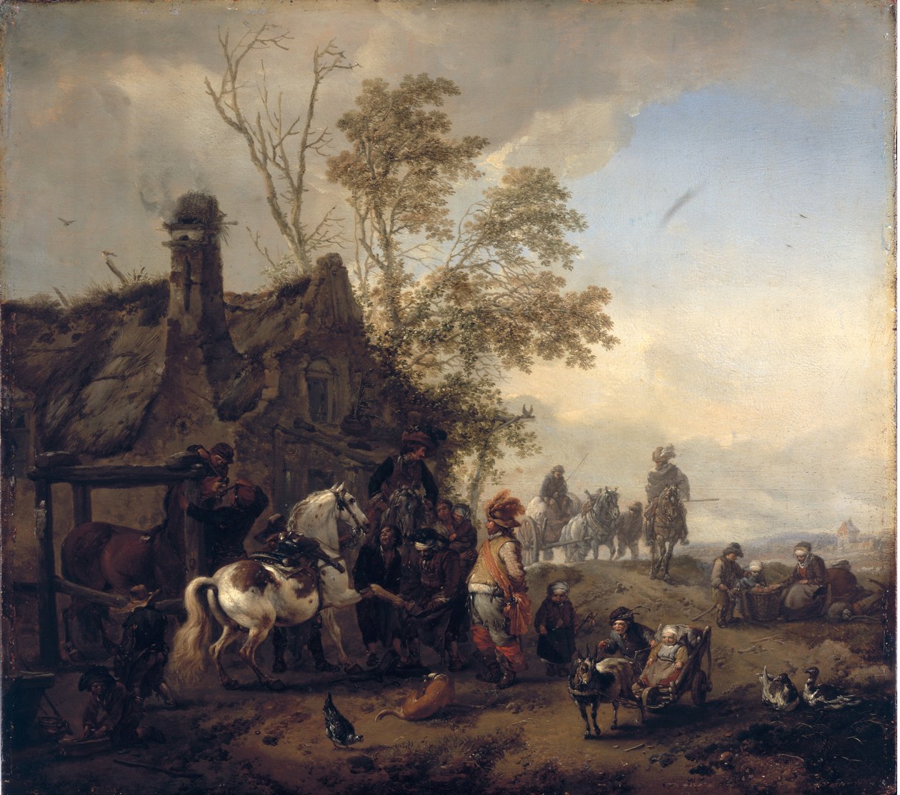 A Dappled Horse outside the Smithy  av Philips Wouwerman