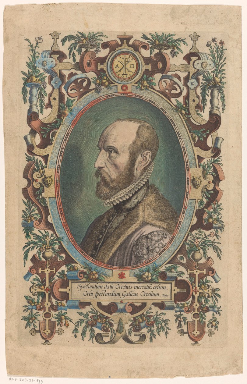 Porträtt av Abraham Ortelius av Philips Galle