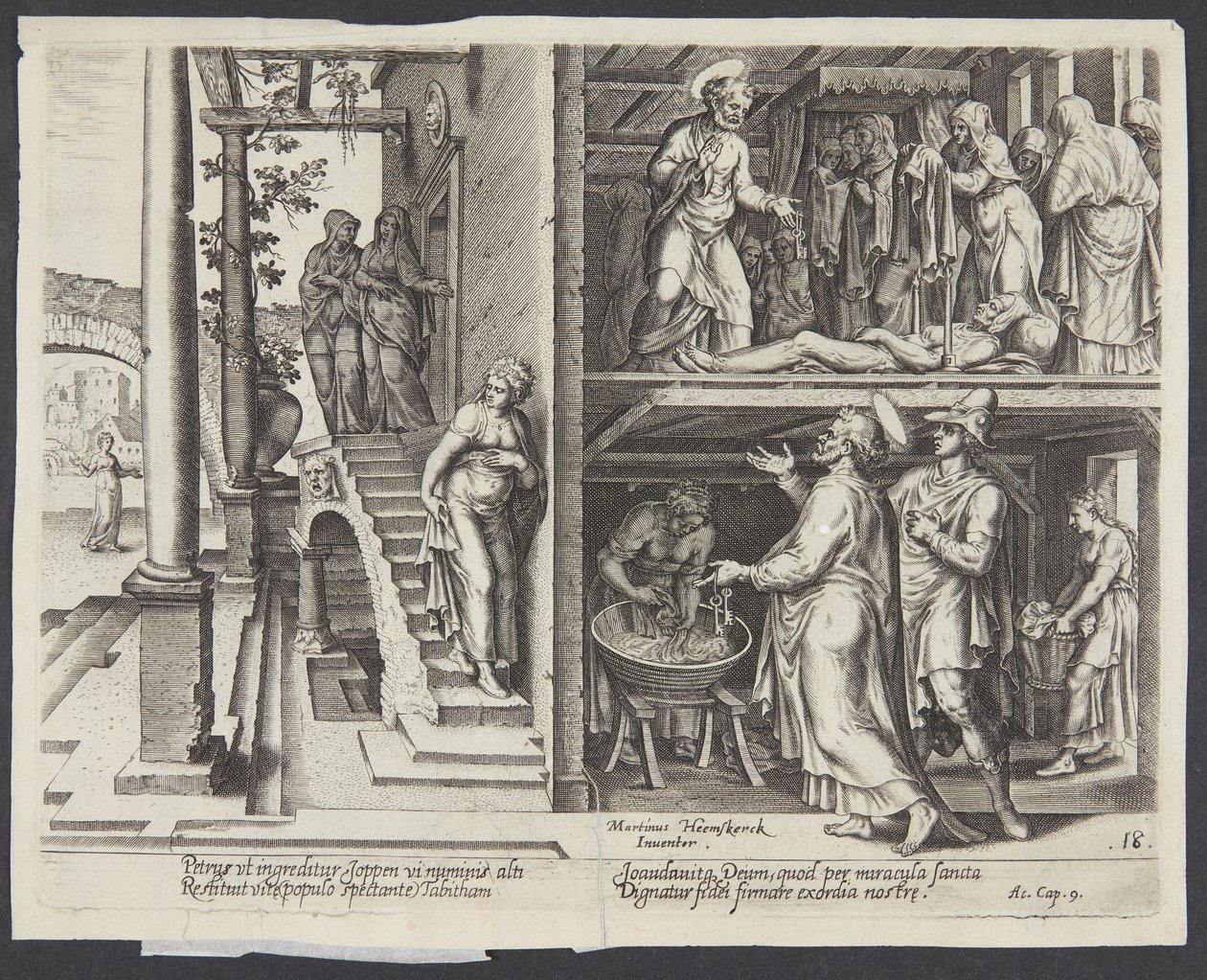 St Peter höjer Tabitha i Joppe av Philips Galle