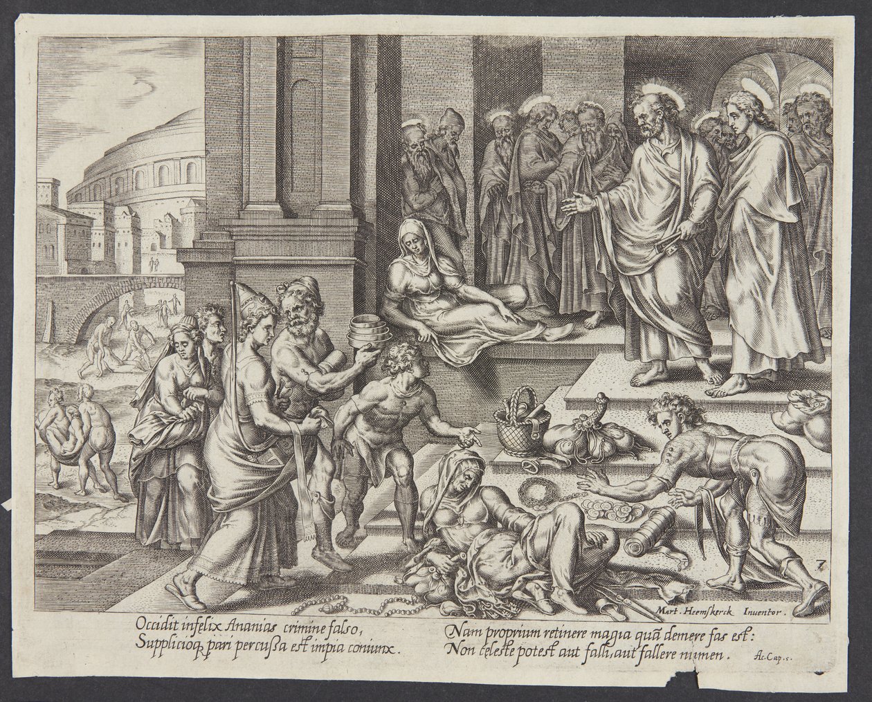 Saffiras död av Philips Galle