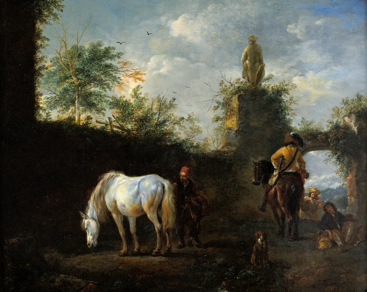 A Hawking Party, ca 1665 av Philips Wouwerman