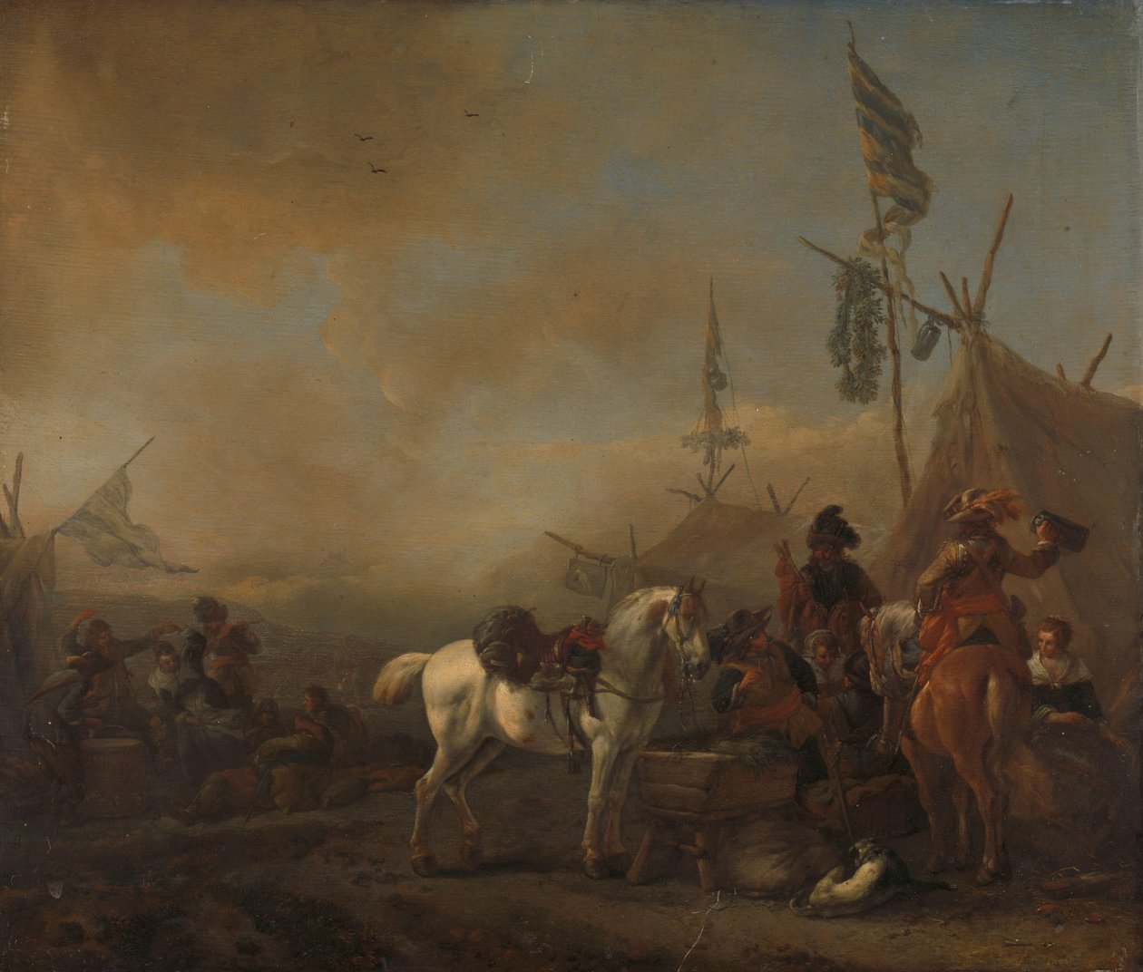 Ett arméläger av Philips Wouwerman