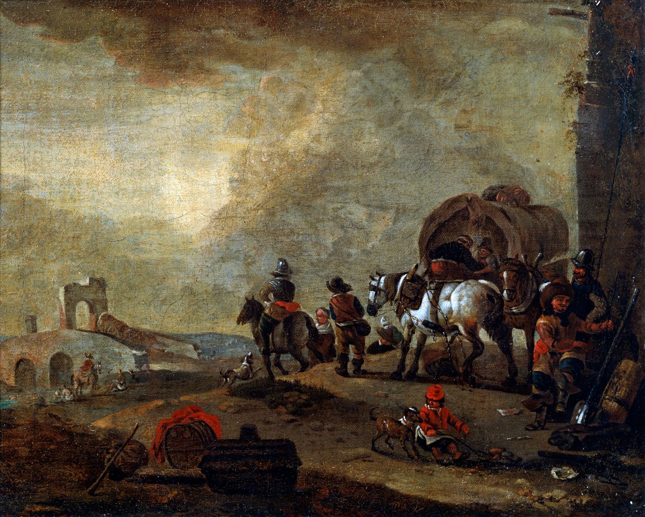 Resenärer på väg, 1600-talet av Philips Wouwerman