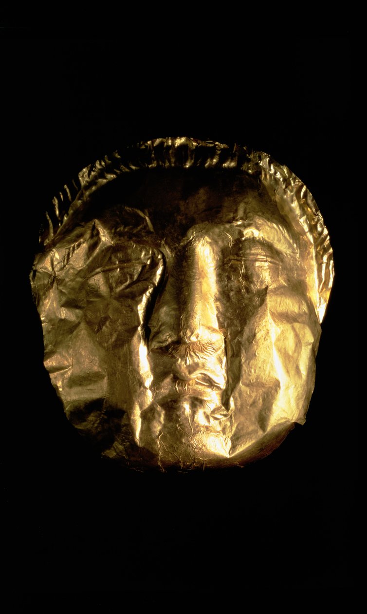 Begravningsmask, 400--400-talet f.Kr. (präglat guld) av Phoenician Phoenician