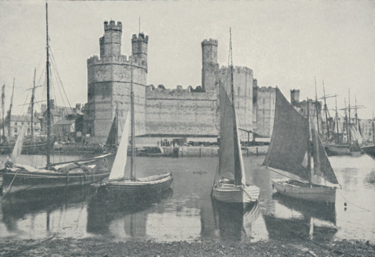 Carnarvon slott, 1910 av Photochrom Co Ltd of London