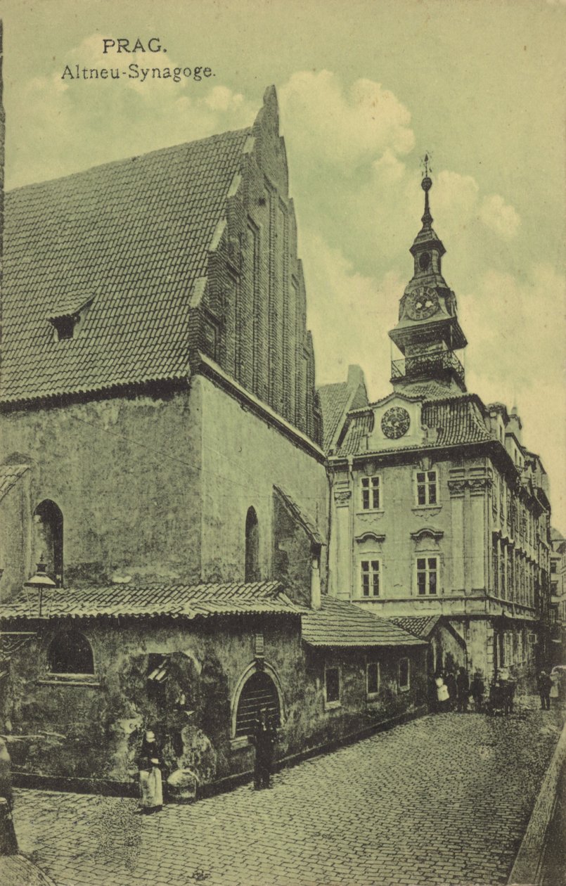 Gamla nya synagogan, Prag (svartvitt foto) av Photographer Austrian