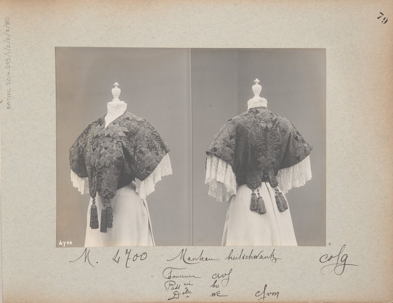 Albumsida: House of Worth, Jacket av Photographer French