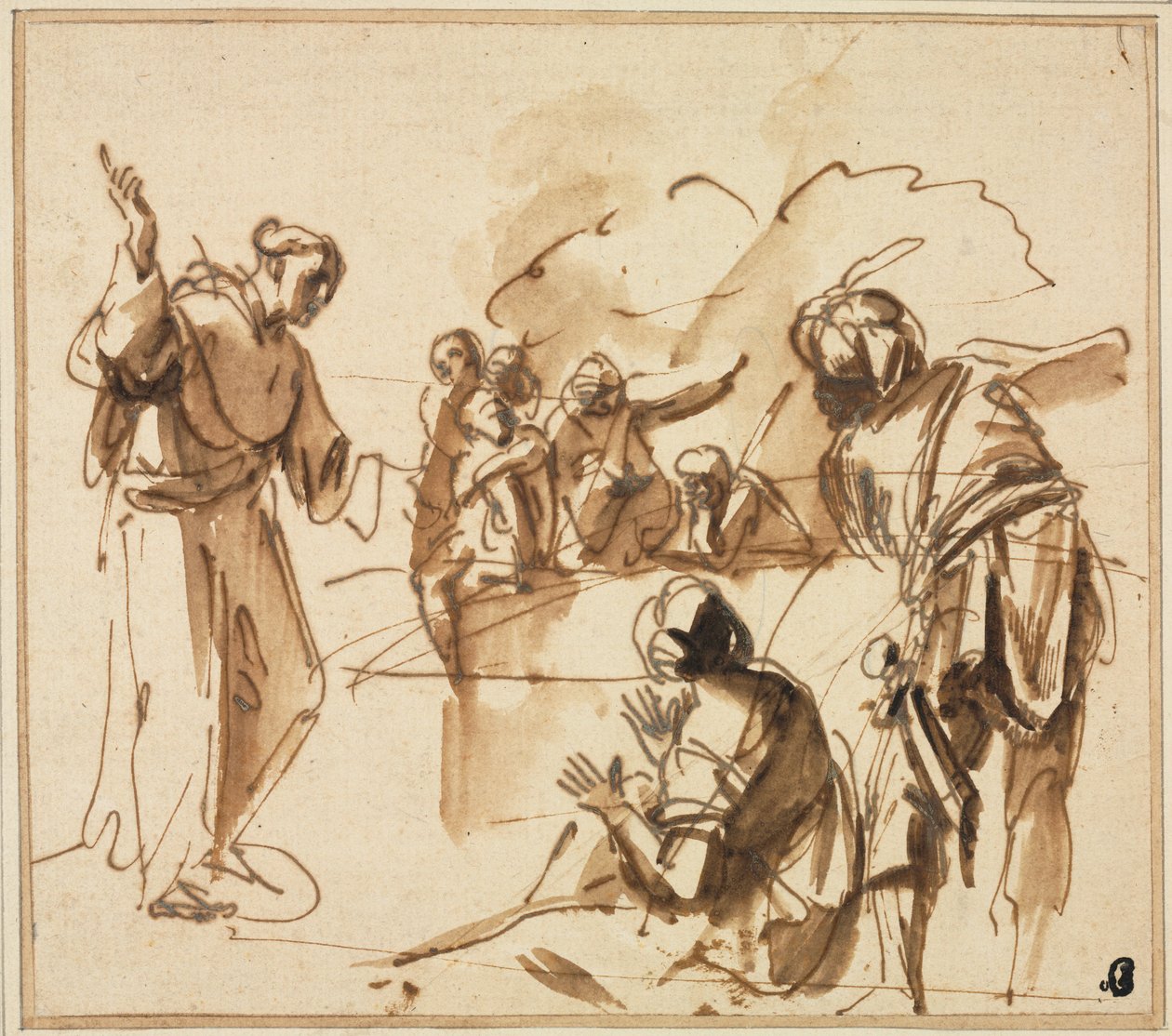 A Monk Preaching, mitten av 1600-talet. av Pier Francesco Mola
